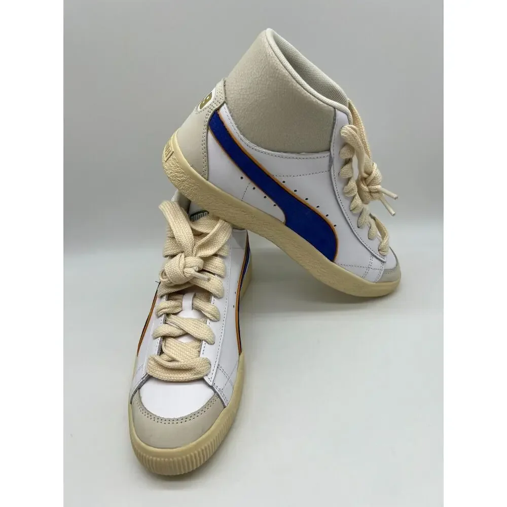Puma Clyde Mid Bball Rhuigi Puma White Royal Sapphire 391335-01 Men's Size 8